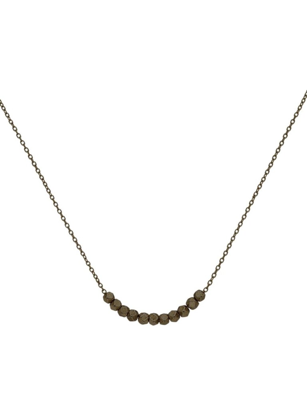 Retro Square Beaded Necklace Gold Tone Simple Minimalist Fashion Jewelry Women